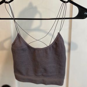 Grey fitted crop top